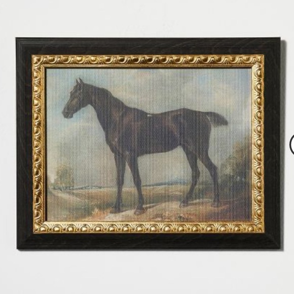 Studio McGee Other - 8" x 10" Stallion on Canvas Board with Ant Frame Gold/Light Brown - Studio McGee